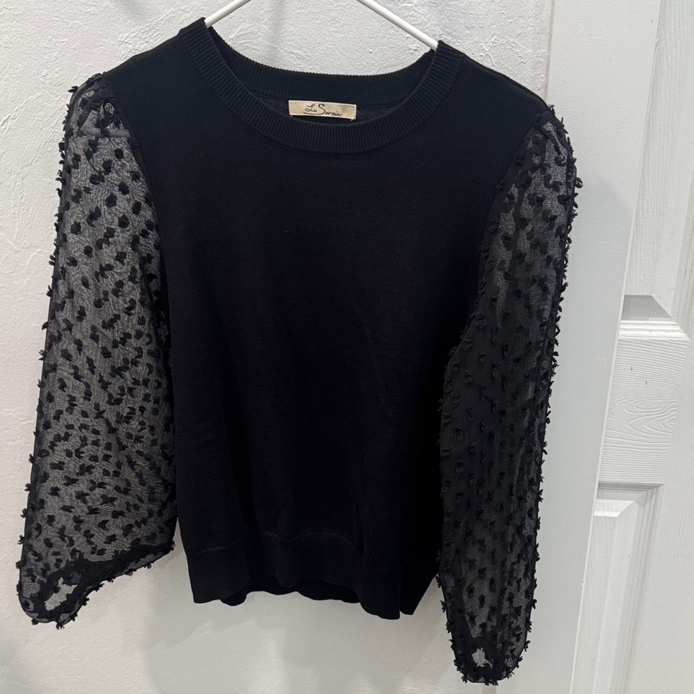 Elegant Black Sheer Sleeve Top